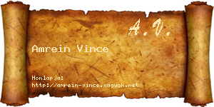 Amrein Vince névjegykártya